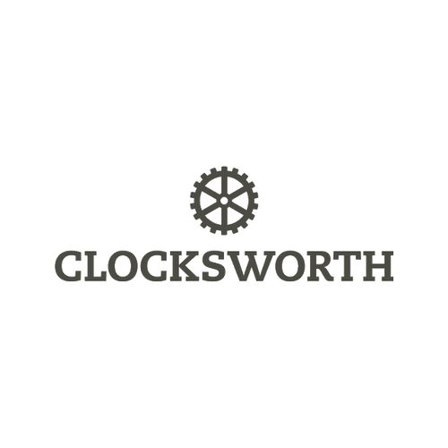 Clocksworth.com logo, a brandable .com business name for sale