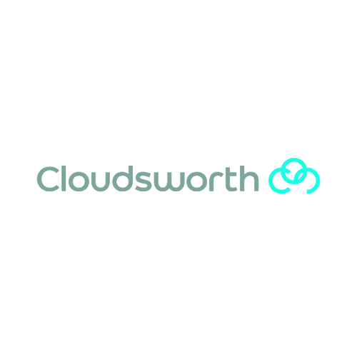 Cloudsworth.com logo, a brandable .com business name for sale
