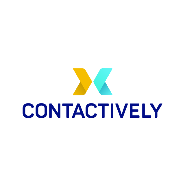 Contactively.com logo, a brandable .com business name for sale