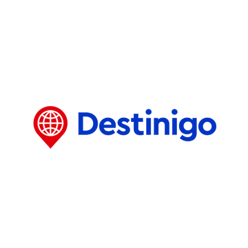 Destinigo.com logo, a brandable .com business name for sale