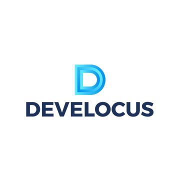 Develocus.com logo, a brandable .com business name for sale
