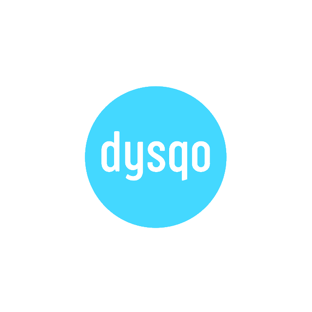 Dysqo.com logo, a brandable .com business name for sale