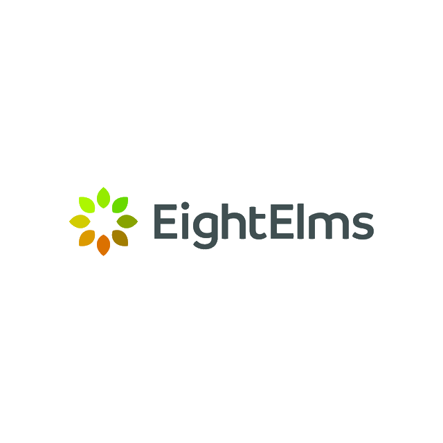 EightElms.com logo, a brandable .com business name for sale