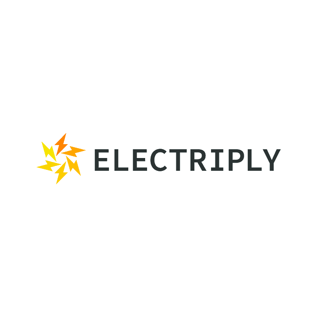 Electriply.com logo, a brandable .com business name for sale
