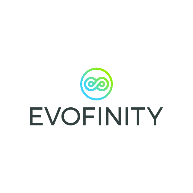 Evofinity.com logo, a brandable .com business name for sale