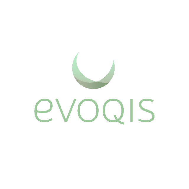 Evoqis.com logo, a brandable .com business name for sale