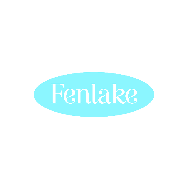 Fenlake.com logo, a brandable .com business name for sale