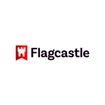 Flagcastle.com logo, a brandable .com business name for sale