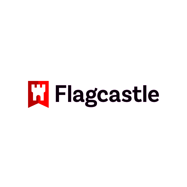 Flagcastle.com logo, a brandable .com business name for sale