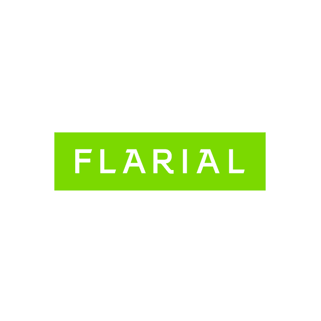 Flarial.com logo, a brandable .com business name for sale