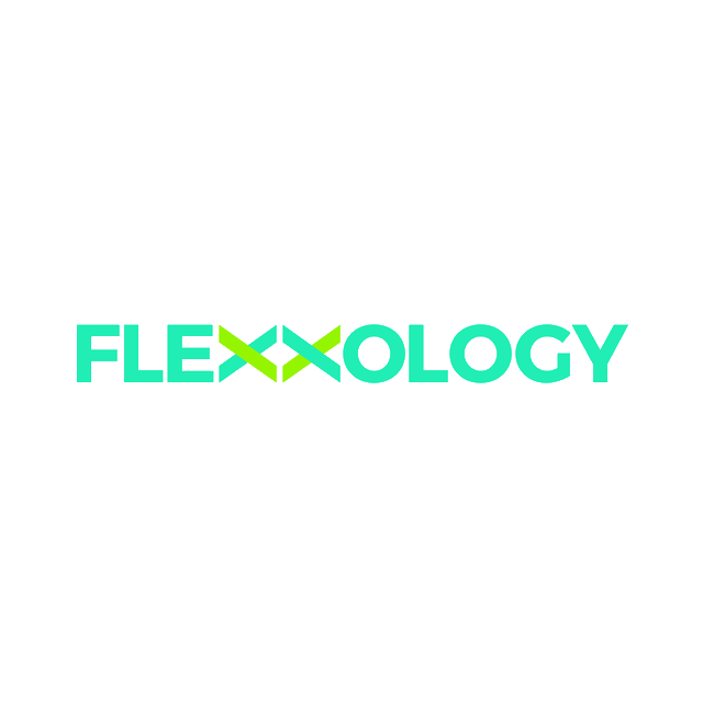 Flexxology.com logo, a brandable .com business name for sale