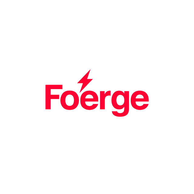 Foerge.com logo, a brandable .com business name for sale