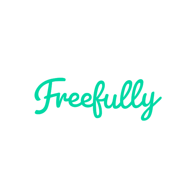 Freefully.com logo, a brandable .com business name for sale