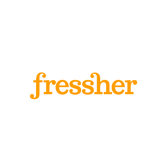 Fressher.com logo, a brandable .com business name for sale