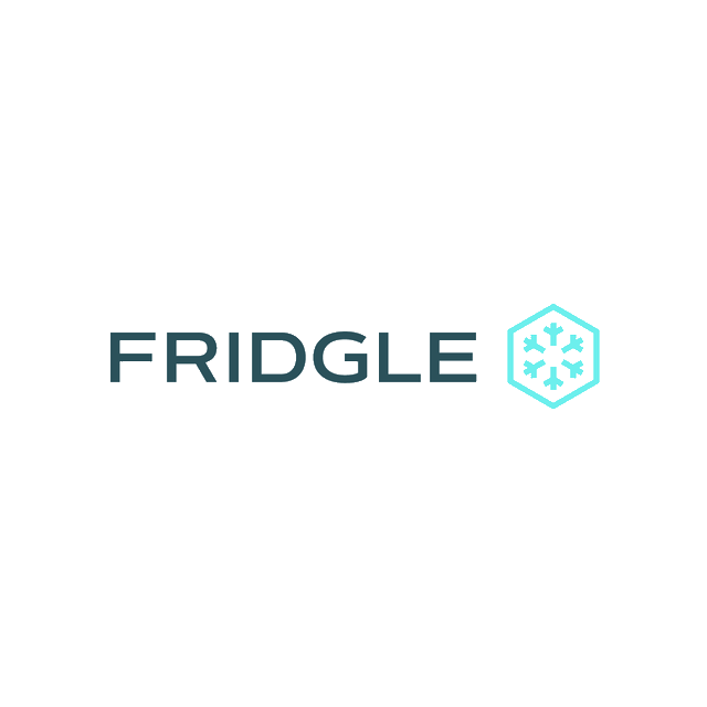 Fridgle.com logo, a brandable .com business name for sale