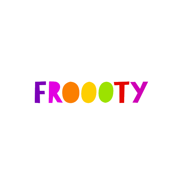 Froooty.com logo, a brandable .com business name for sale