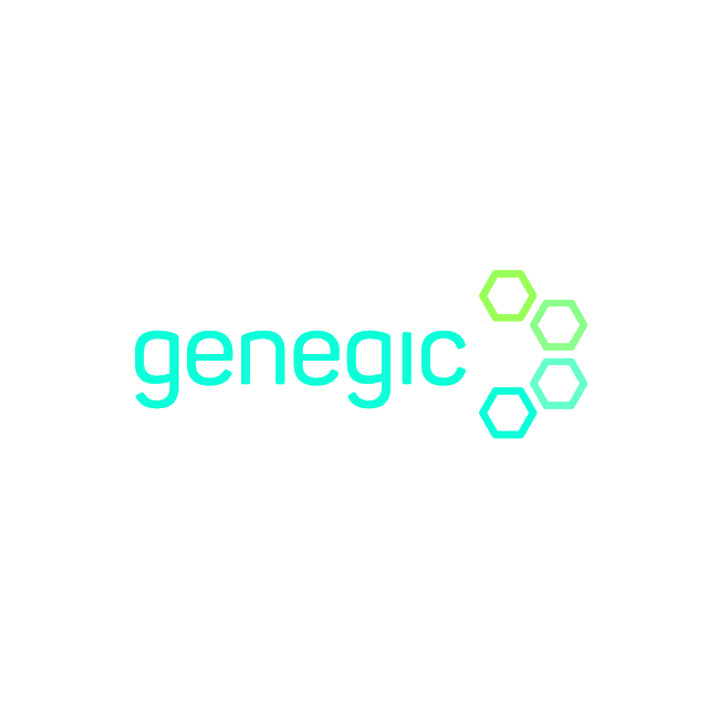 Genegic.com logo, a brandable .com business name for sale