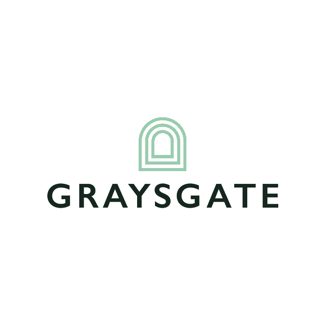 Graysgate.com logo, a brandable .com business name for sale