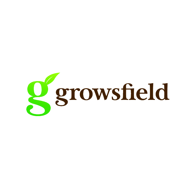 Growsfield.com logo, a brandable .com business name for sale