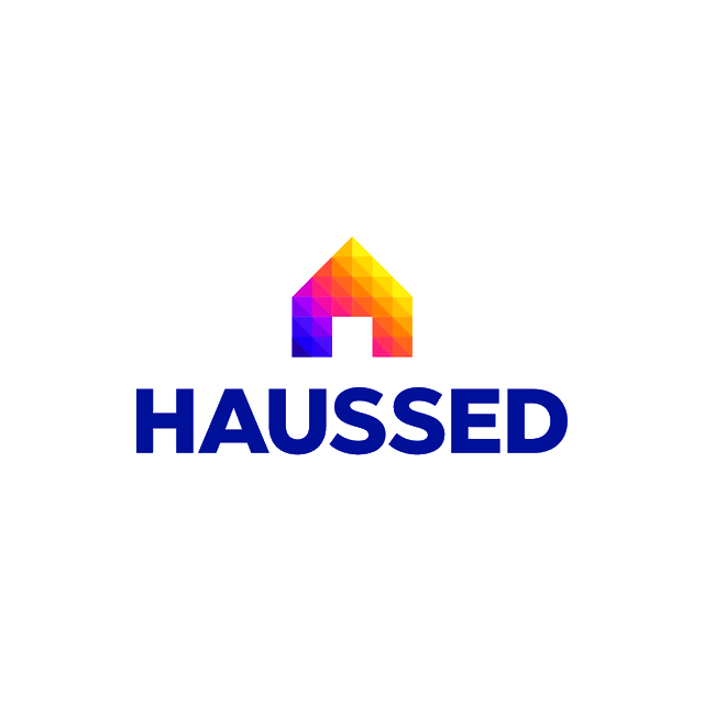 Haussed.com logo, a brandable .com business name for sale