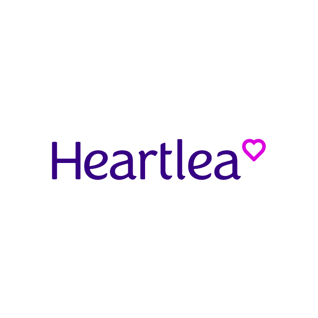 Heartlea.com logo, a brandable .com business name for sale