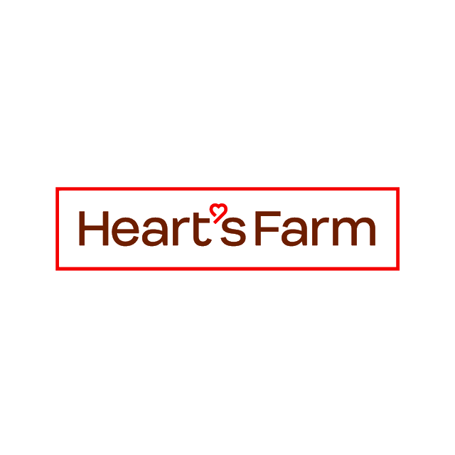 HeartsFarm.com logo, a brandable .com business name for sale