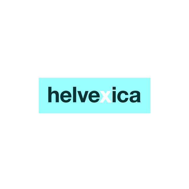 Helvexica.com logo, a brandable .com business name for sale