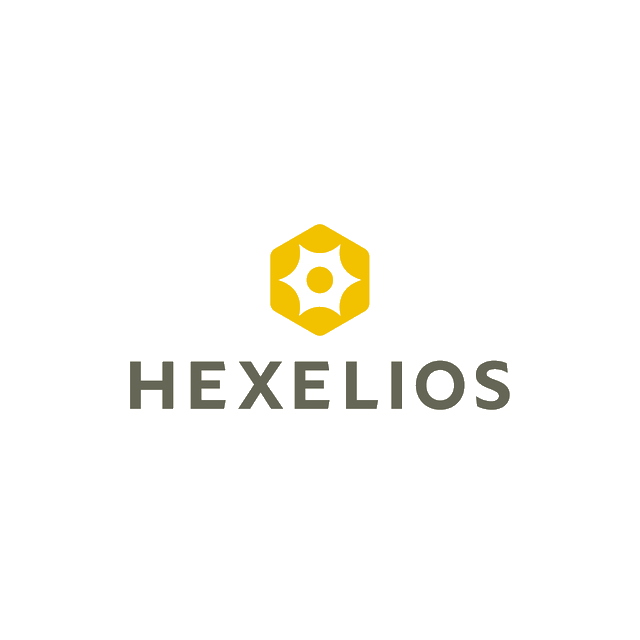 Hexelios.com logo, a brandable .com business name for sale