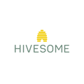 Hivesome.com logo, a brandable .com business name for sale