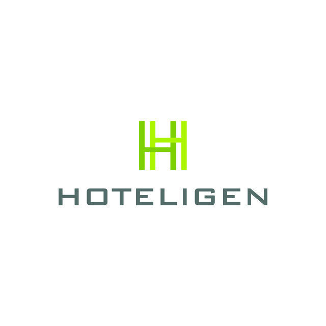 Hoteligen.com logo, a brandable .com business name for sale