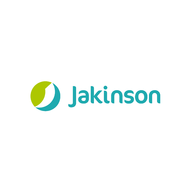 Jakinson.com logo, a brandable .com business name for sale