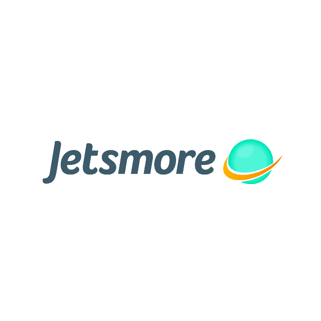 Jetsmore.com logo, a brandable .com business name for sale