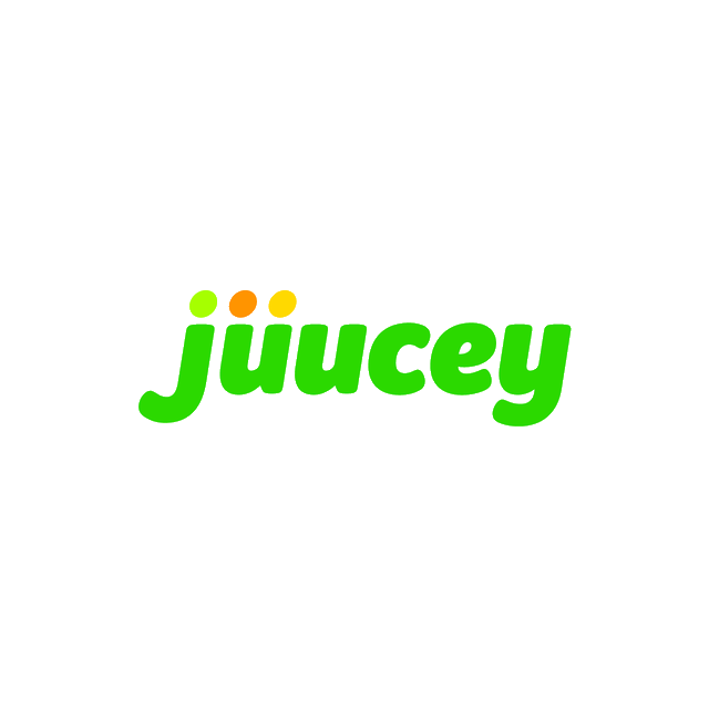 Juucey.com logo, a brandable .com business name for sale