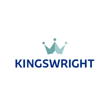 Kingswright.com logo, a brandable .com business name for sale
