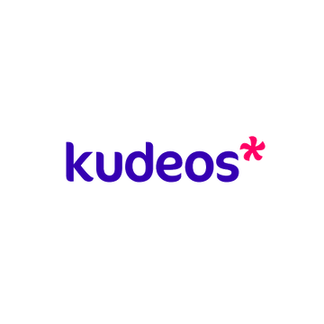 Kudeos.com logo, a brandable .com business name for sale
