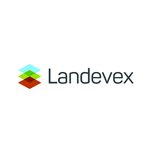Landevex.com logo, a brandable .com business name for sale