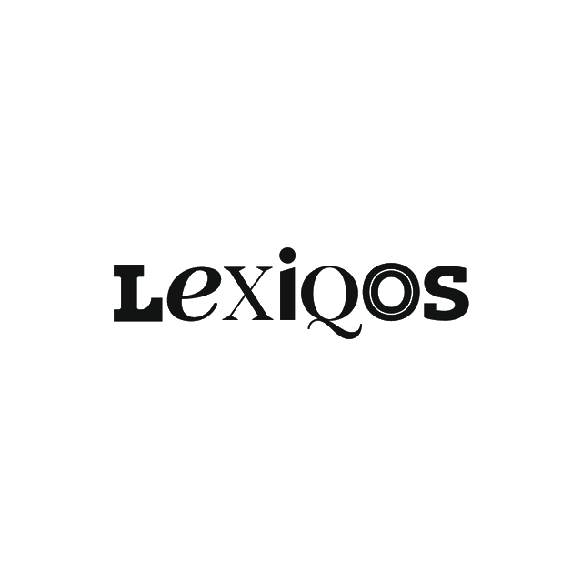 Lexiqos.com logo, a brandable .com business name for sale
