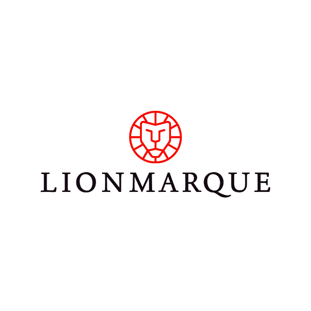 Lionmarque.com logo, a brandable .com business name for sale
