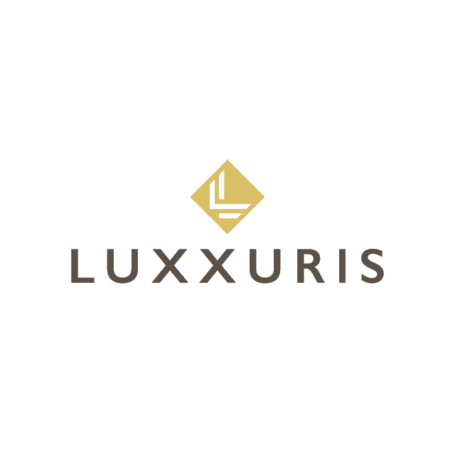 Luxxuris.com logo, a brandable .com business name for sale