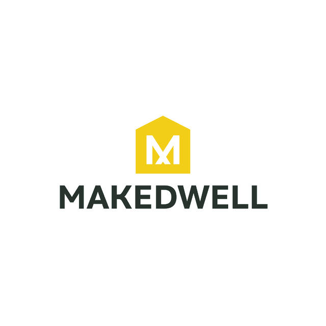 Makedwell.com logo, a brandable .com business name for sale