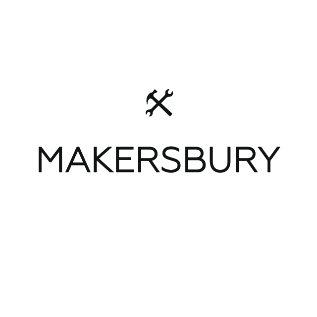 Makersbury.com logo, a brandable .com business name for sale