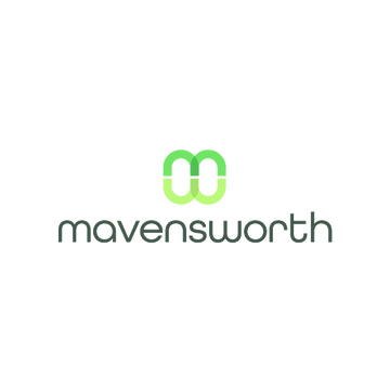 Mavensworth.com logo, a brandable .com business name for sale