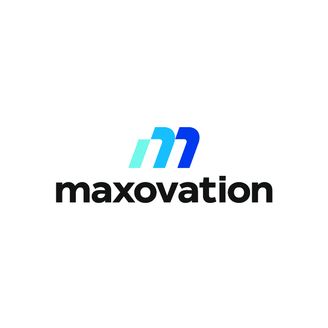 Maxovation.com logo, a brandable .com business name for sale