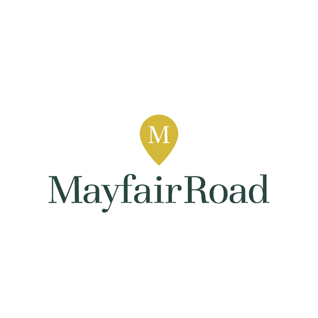 MayfairRoad.com logo, a brandable .com business name for sale
