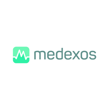Medexos.com logo, a brandable .com business name for sale
