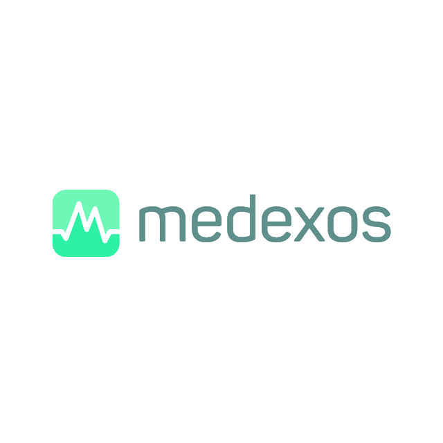 Medexos.com logo, a brandable .com business name for sale