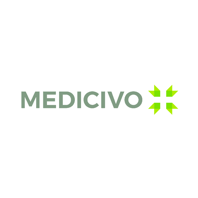Medicivo.com logo, a brandable .com business name for sale