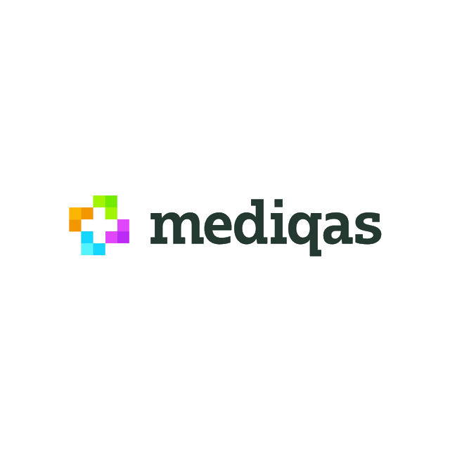 Mediqas.com logo, a brandable .com business name for sale