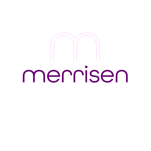 Merrisen.com logo, a brandable .com business name for sale