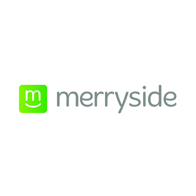 Merryside.com logo, a brandable .com business name for sale